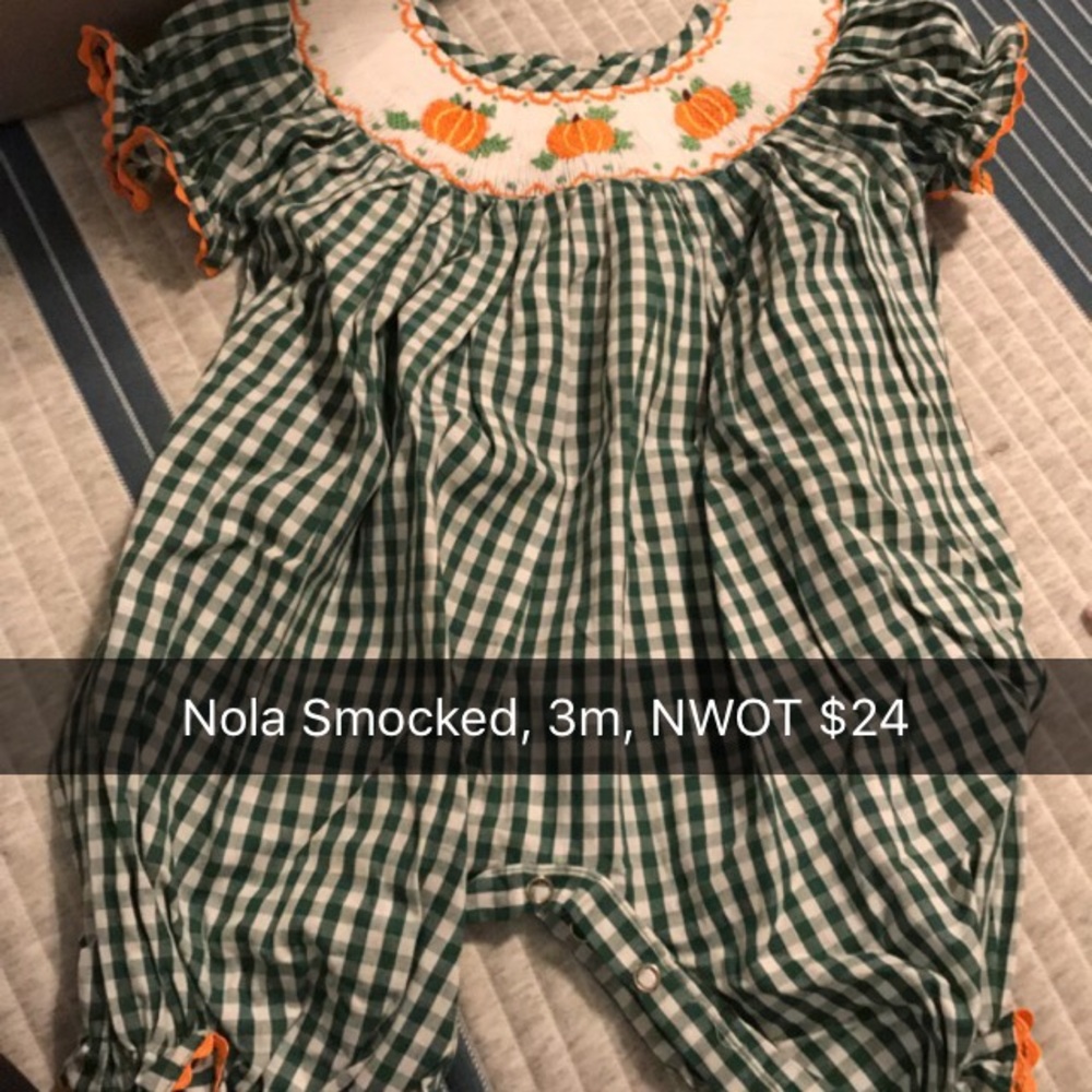 Nola Smocked Pumpkin Bubble